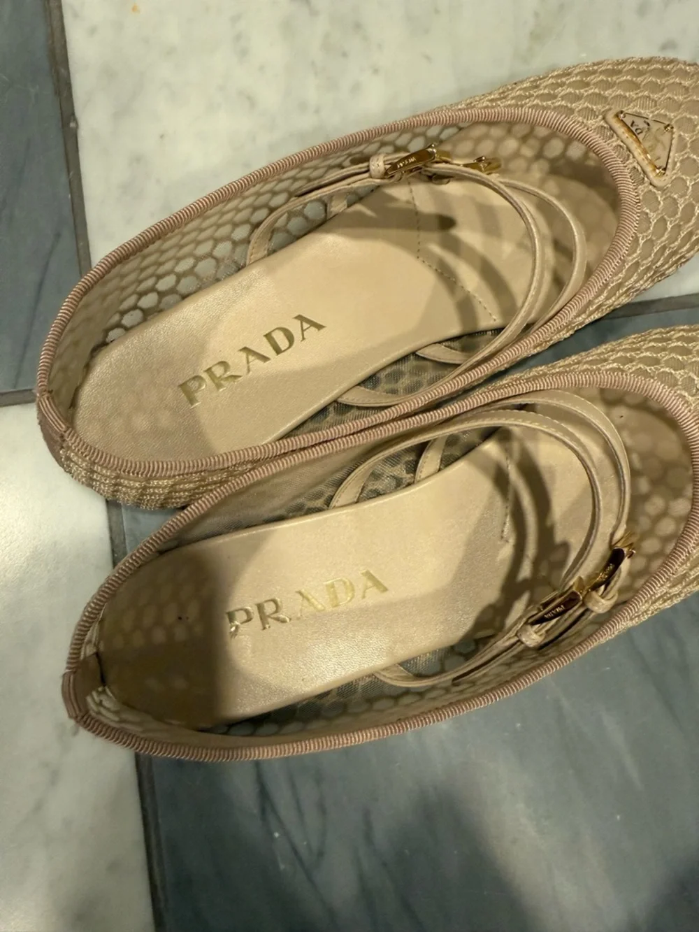 Prada Ballerina Mesh Mary Jane Flat - Picture 10 of 13